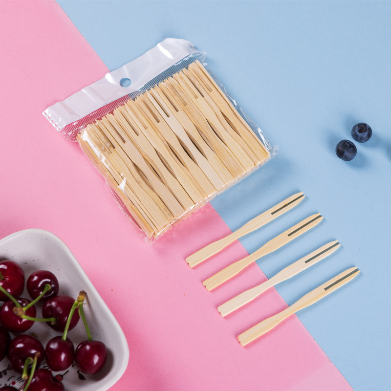 Bamboo Cutlery Set - 100/200/750pcs 일회용 과일 포크 케이크 추천