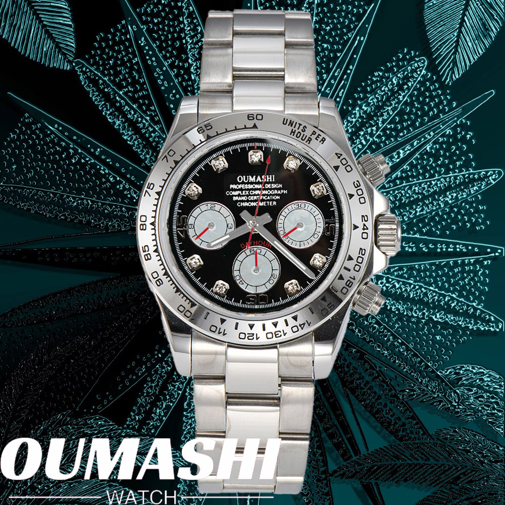 Luxury Zone - 럭셔리 VK63 시계 39mm 쿼츠 크로노그래프