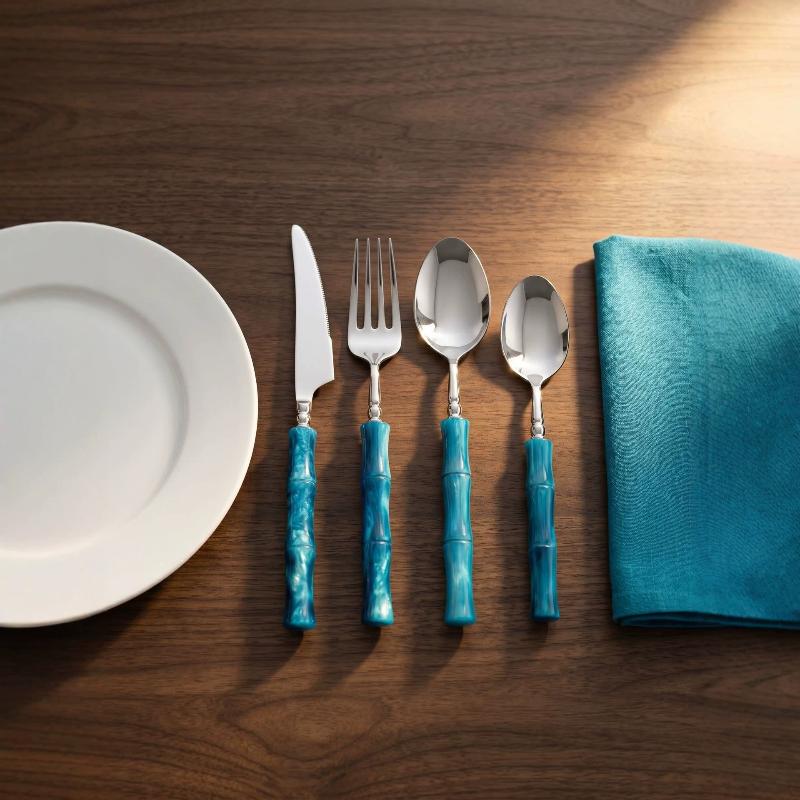 내구성 있는 대나무 손잡이 스테인리스 스틸 주방 식기  - Bamboo Cutlery Set 리뷰 및 가격