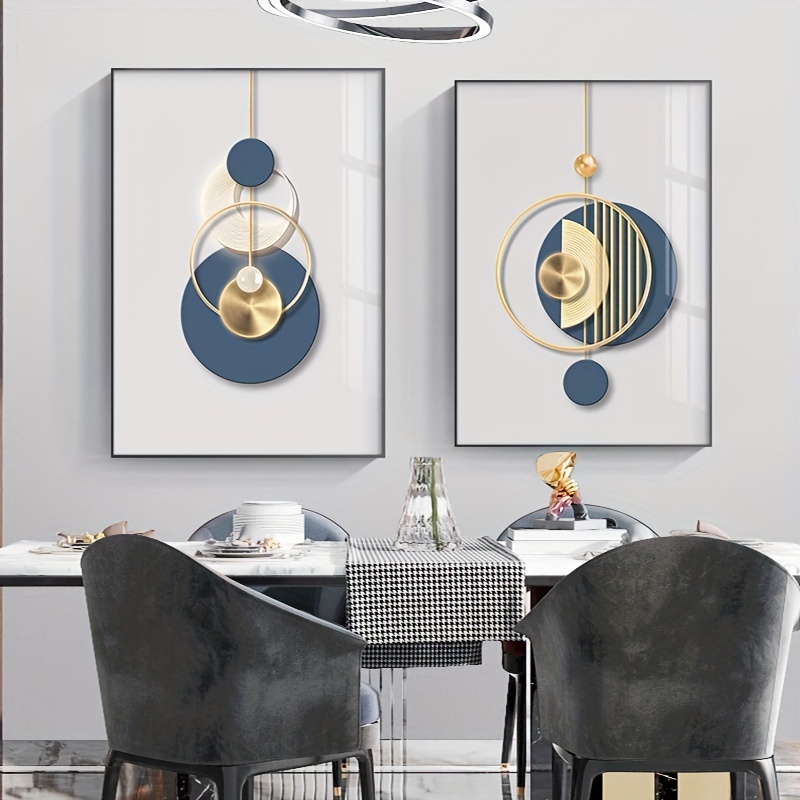 3pcs 현대 벽 예술 그림 황금 파란색 포스터 럭셔리 - Luxury Lifestyle Furniture 리뷰 및 가격