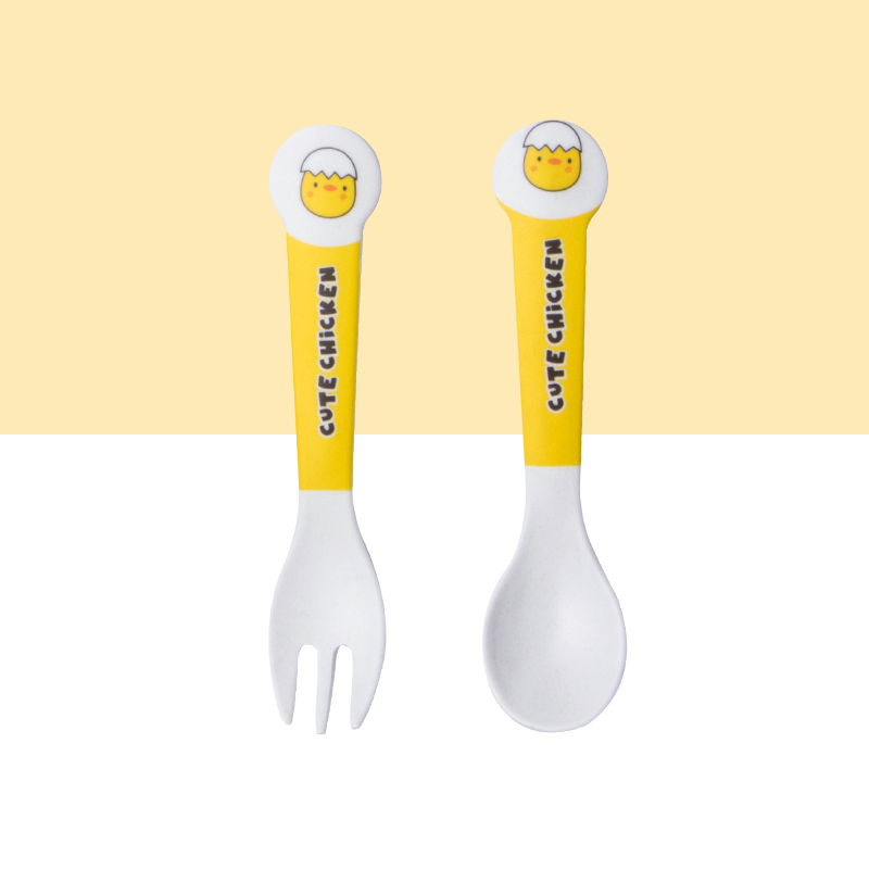 귀여운 만화 닭 대나무 섬유 식기 세트 - 접시, 그릇 - Bamboo Cutlery Set 리뷰 및 가격