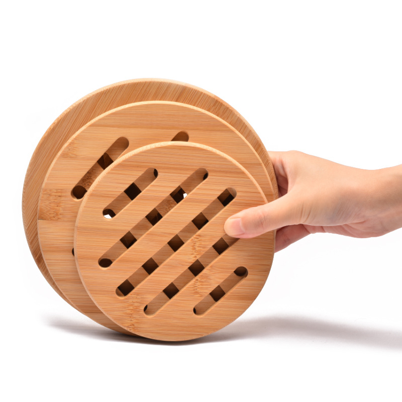 1 Pc 라운드 대나무 주방 단열 패드 뜨거운 요리/냄 - Bamboo Cutlery Set 리뷰 및 가격