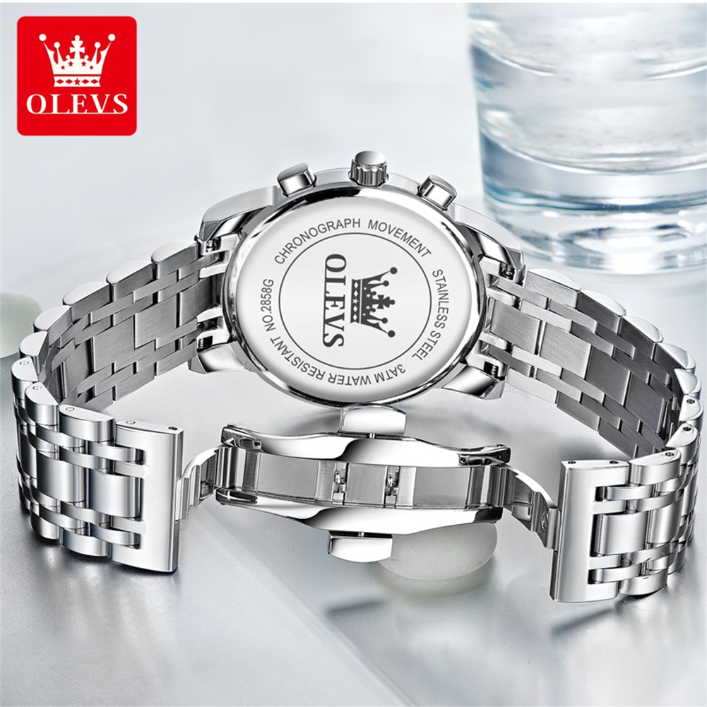 OLEVS 인기 남성용 시계 스테인레스 스틸 블랙 문  - Luxury Zone 리뷰 및 가격