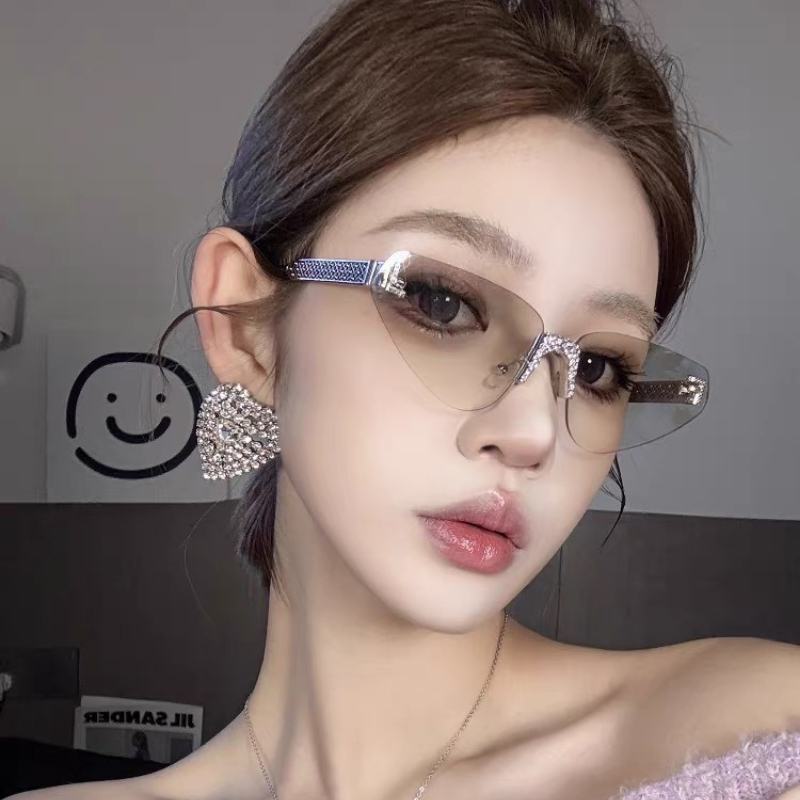 여성용 섹시 캣아이 무테 라인스톤 선글라스 명품 브랜드 - Luxury Zone 리뷰 및 가격