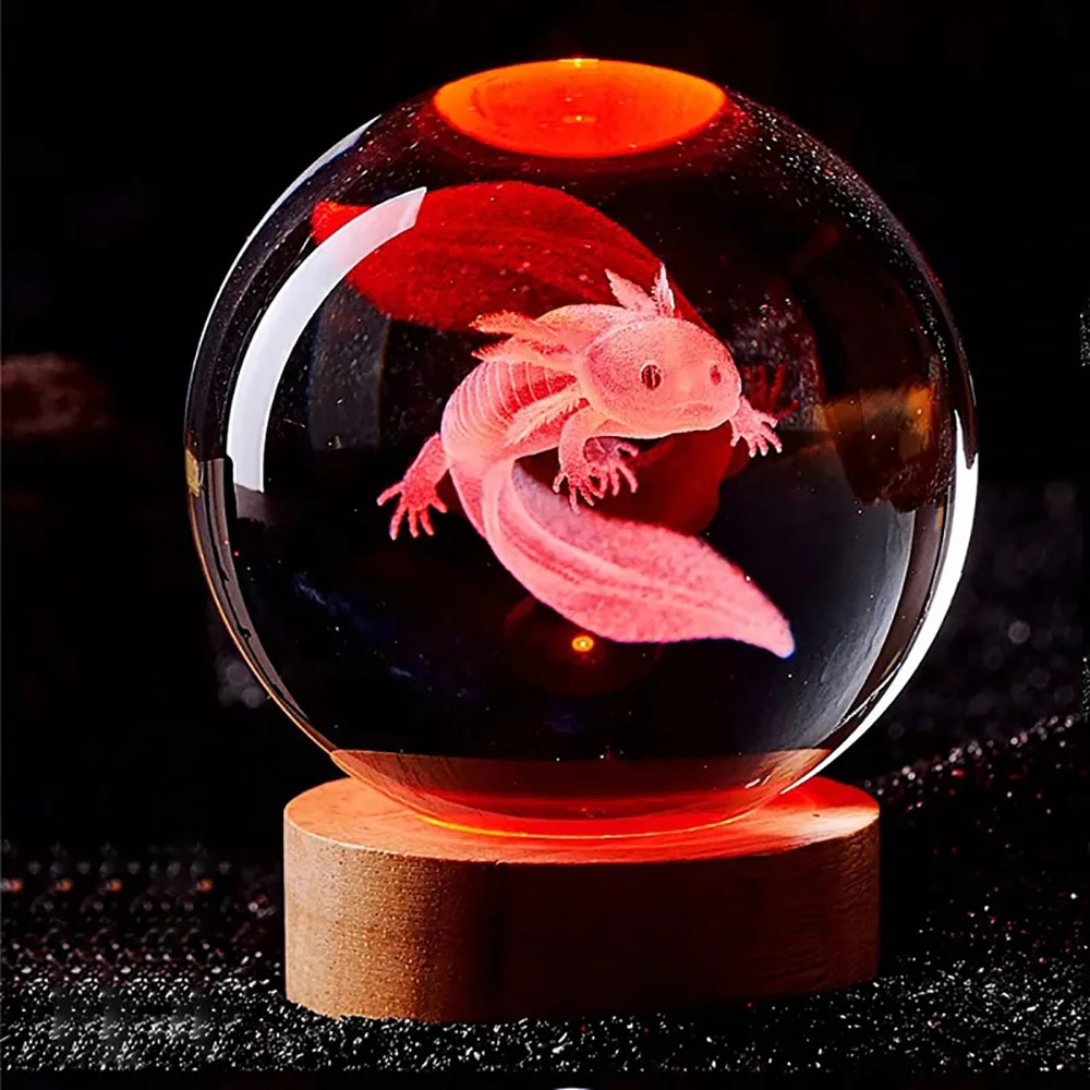 6cm Axolotl 3D 크리스탈 공 레이저 새겨진  - Crystal Ball Decor 리뷰 및 가격