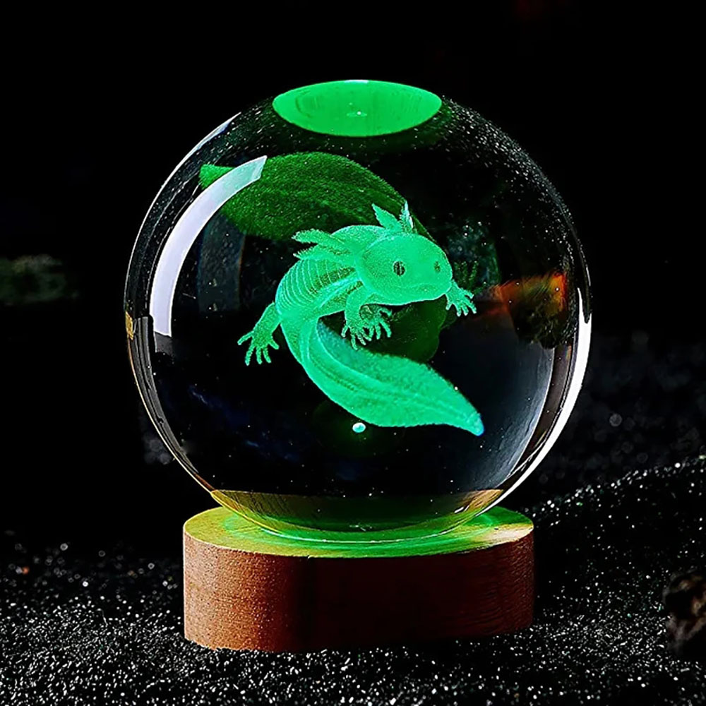 6cm Axolotl 3D 크리스탈 공 레이저 새겨진  - Crystal Ball Decor 리뷰 및 가격