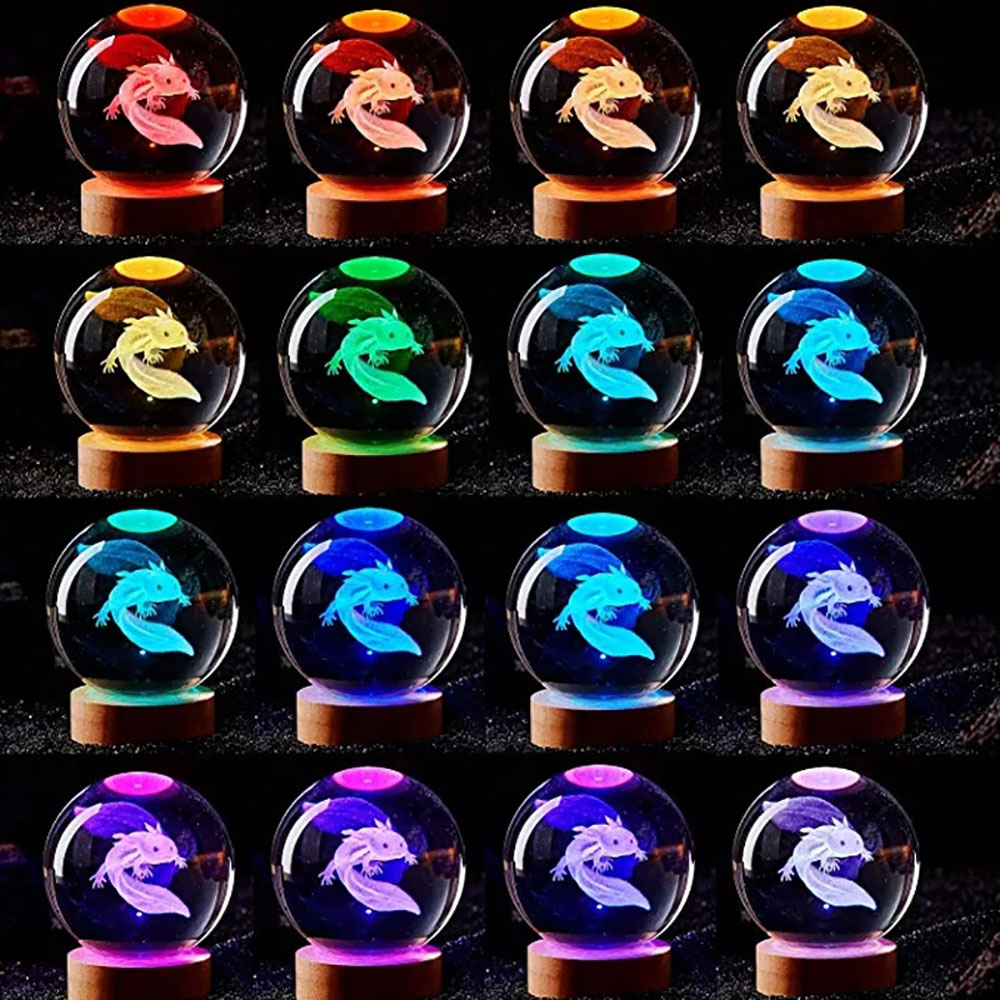 6cm Axolotl 3D 크리스탈 공 레이저 새겨진  - Crystal Ball Decor 리뷰 및 가격
