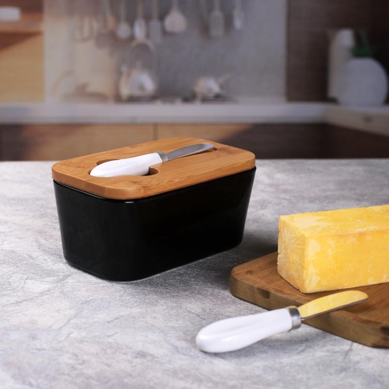 대나무 커버가 있는 심플한 세라믹 버터 접시, 직사각형 - Bamboo Cutlery Set 리뷰 및 가격