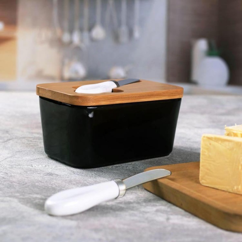 대나무 커버가 있는 심플한 세라믹 버터 접시, 직사각형 - Bamboo Cutlery Set 리뷰 및 가격