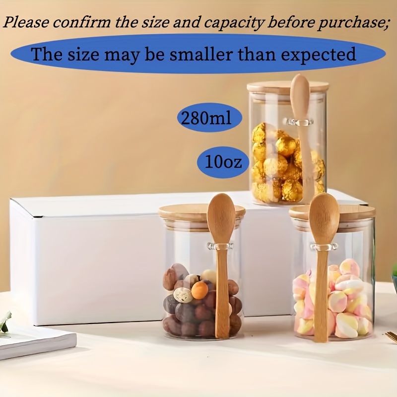 280ml 캔디 병, 비스킷 병, 밀폐된 대나무 뚜껑과 - Bamboo Cutlery Set 리뷰 및 가격